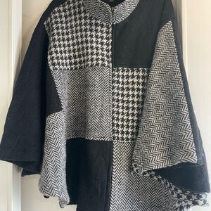 Kate Todd Wool Black & White Patchwork Coat